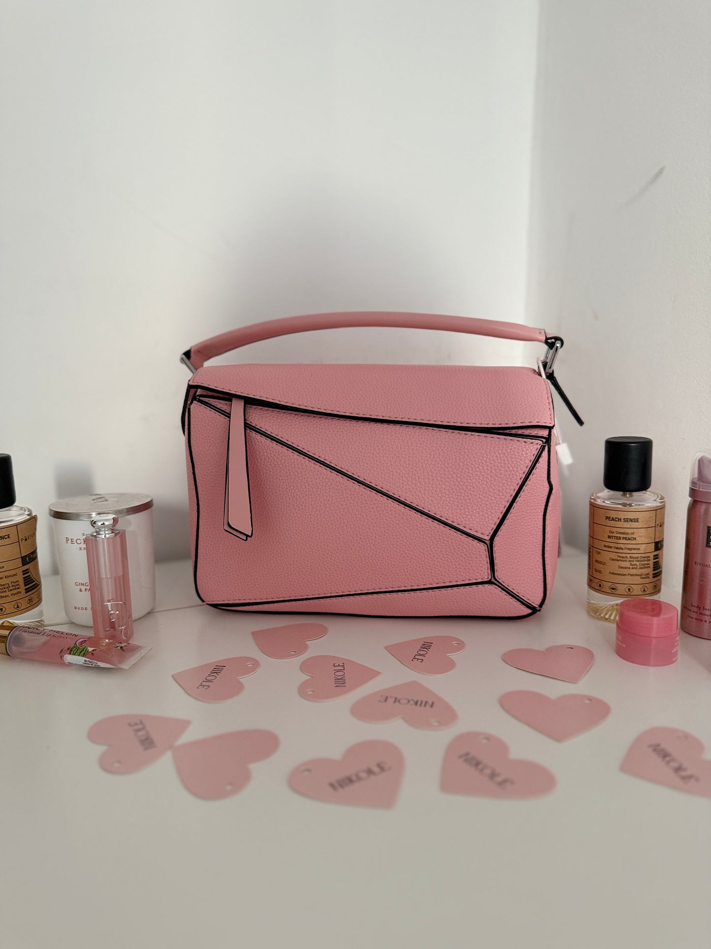 NIKOLÉ “PUZZLE” — Powder Pink Eco-Leather Bag