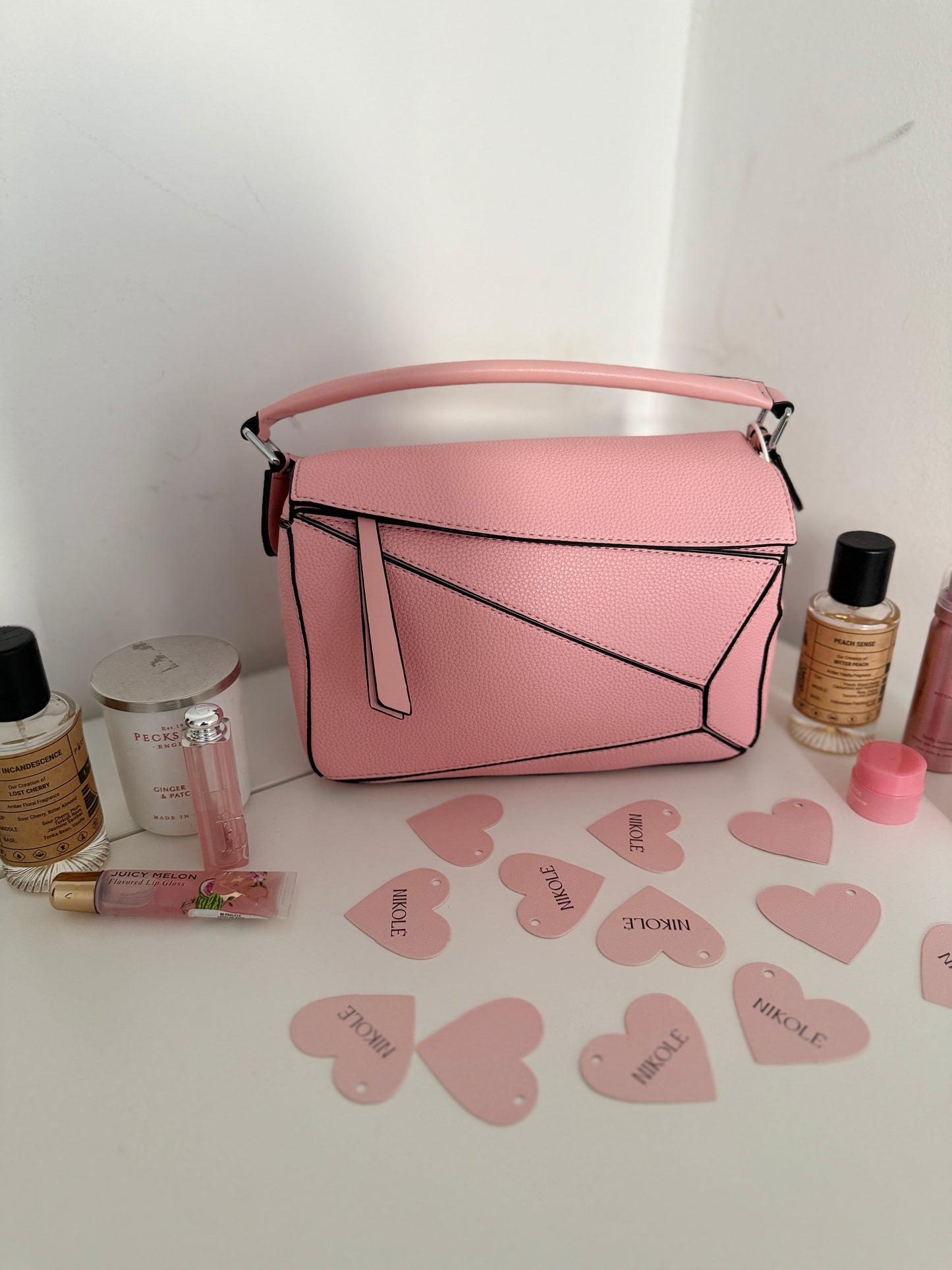 NIKOLÉ “PUZZLE” — Powder Pink Eco-Leather Bag
