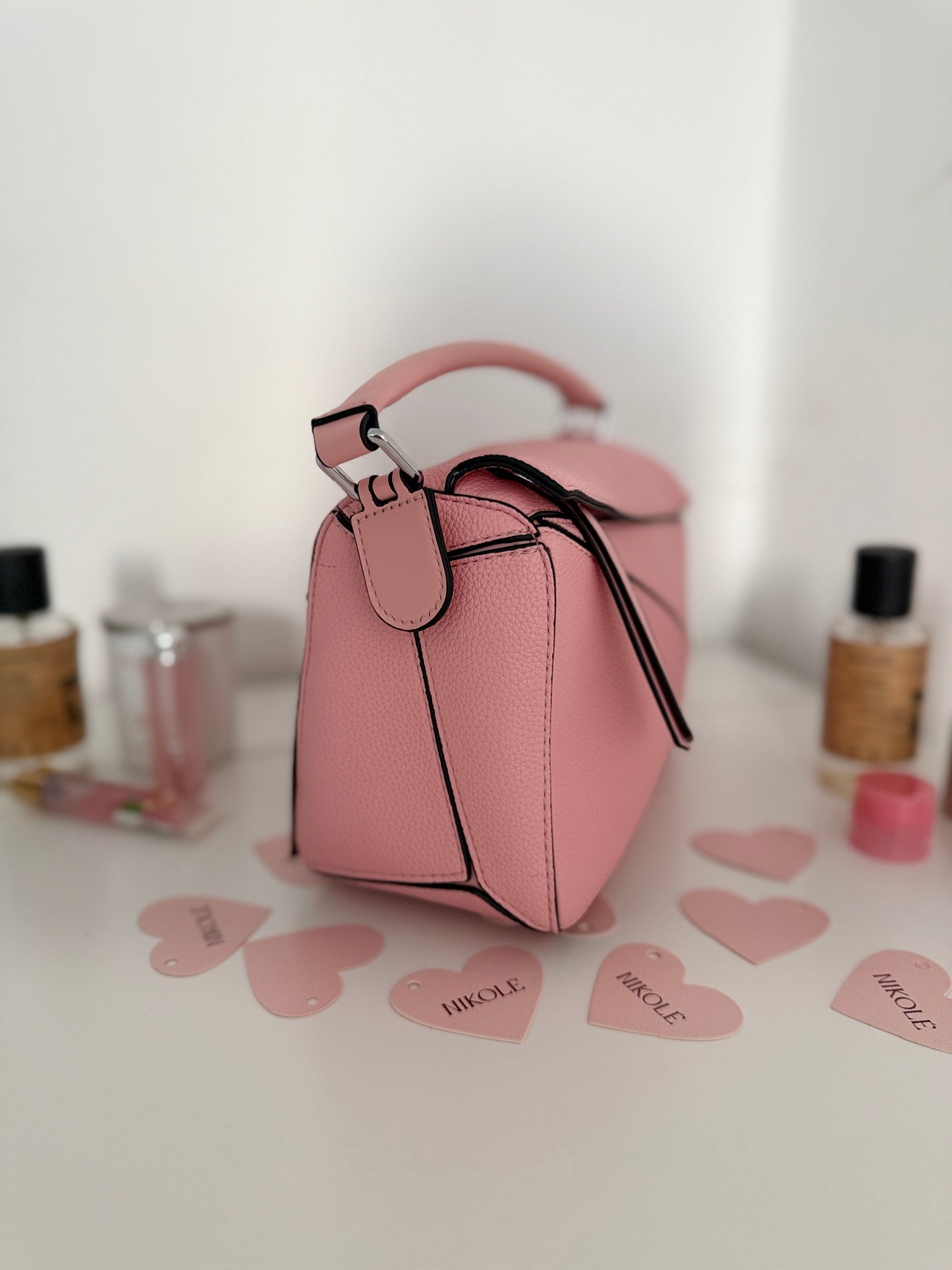 NIKOLÉ “PUZZLE” — Powder Pink Eco-Leather Bag