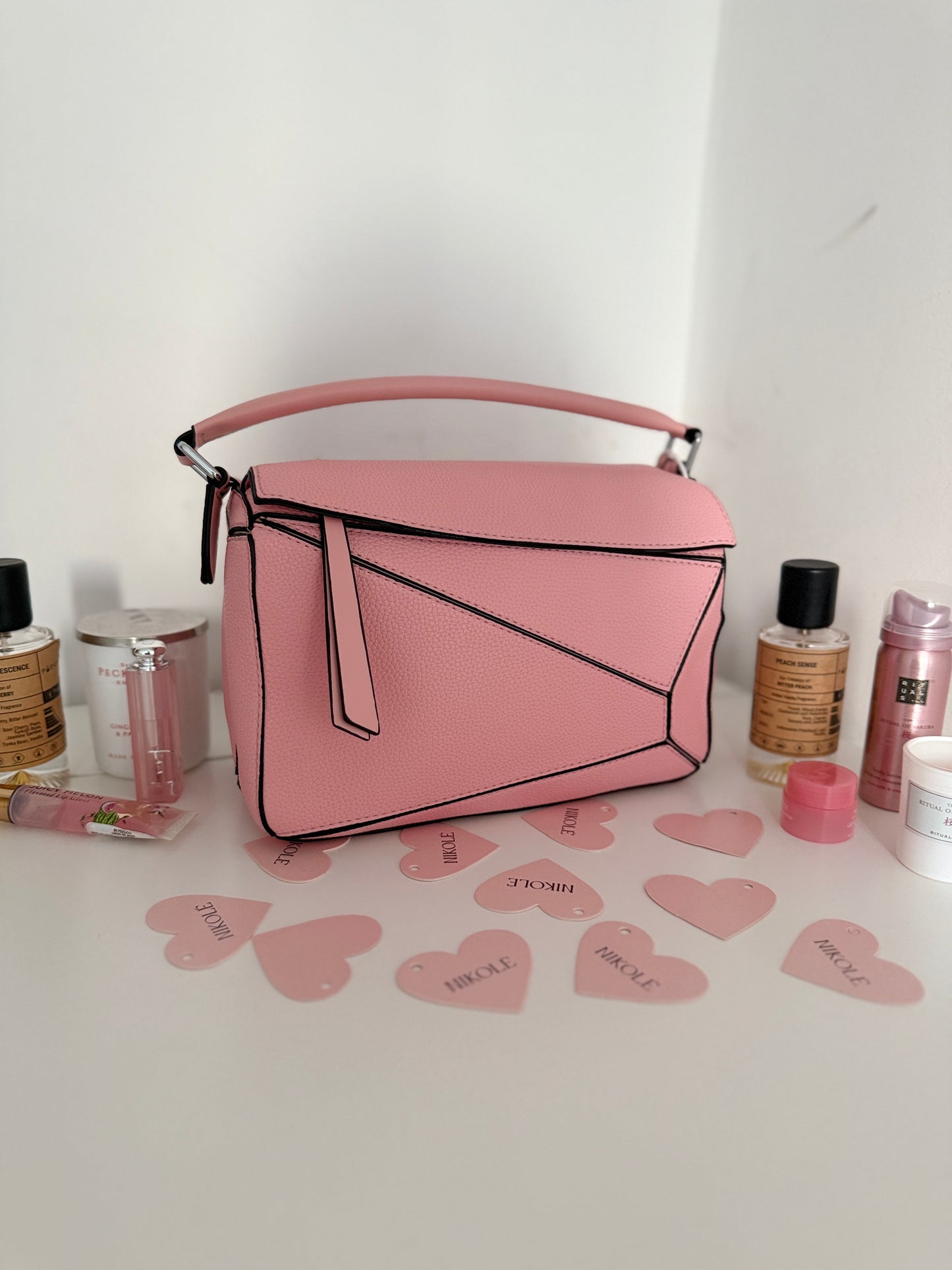 NIKOLÉ “PUZZLE” — Powder Pink Eco-Leather Bag