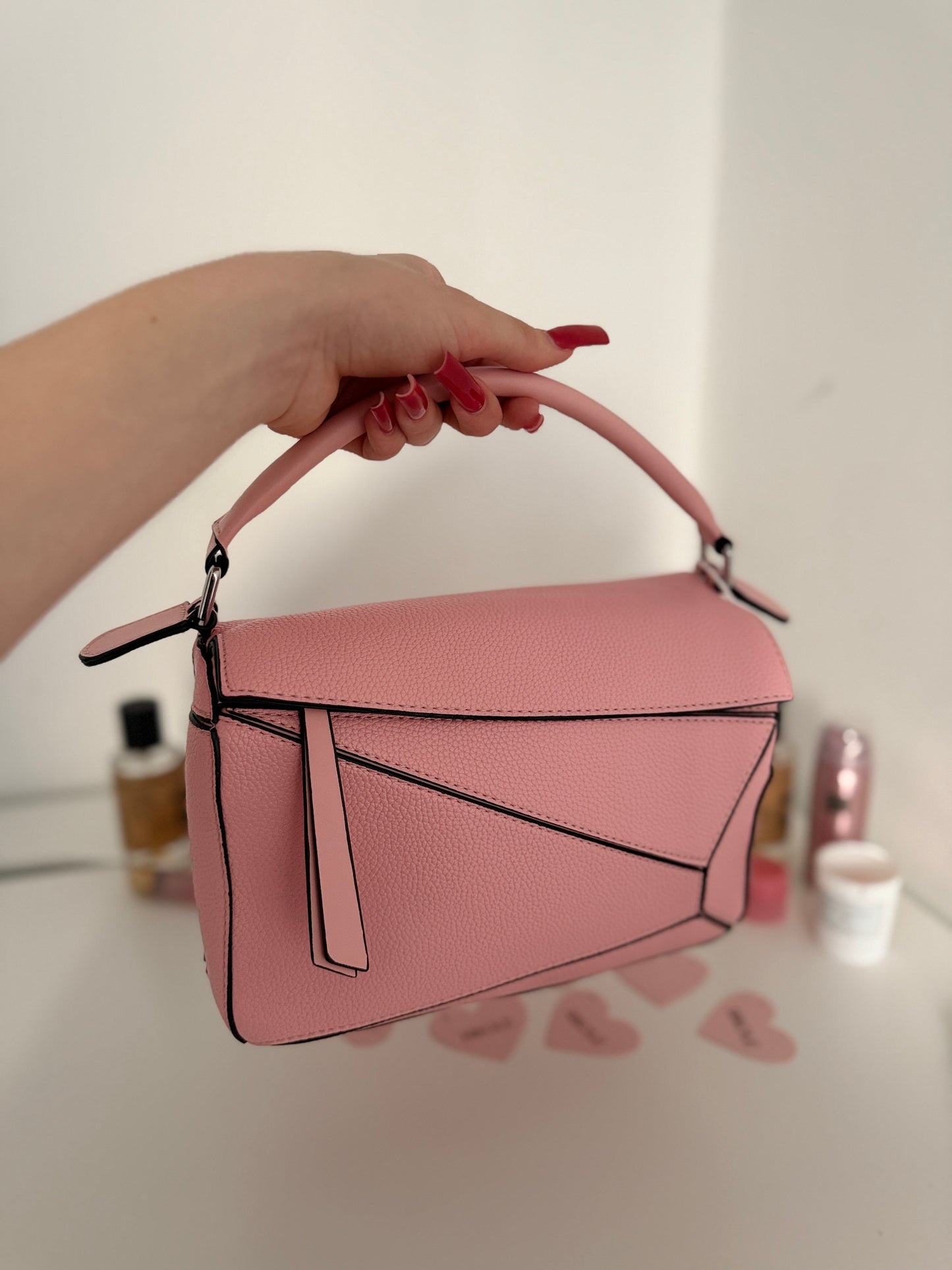 NIKOLÉ “PUZZLE” — Powder Pink Eco-Leather Bag