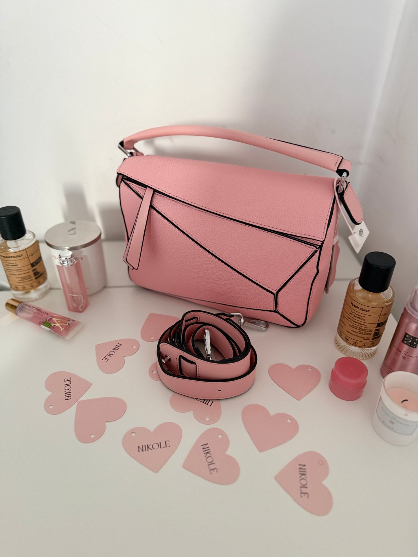 NIKOLÉ “PUZZLE” — Powder Pink Eco-Leather Bag