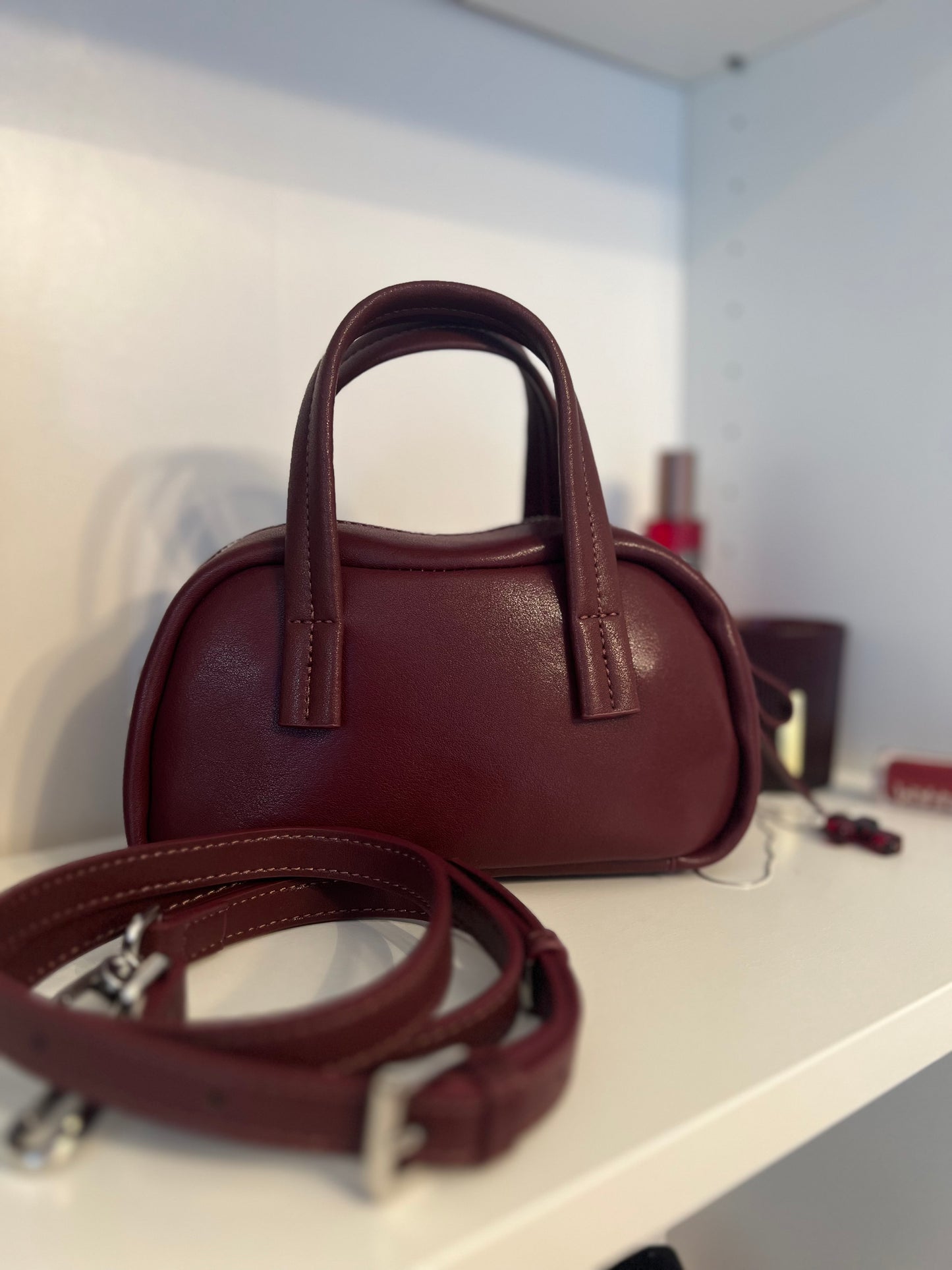 RUBY – Burgundy Genuine Leather Mini Bag