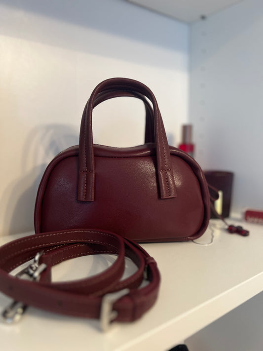 RUBY – Burgundy Genuine Leather Mini Bag