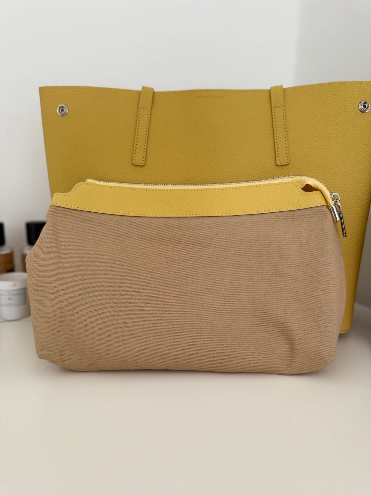 LUNA – Butter Yellow Leather Tote Bag