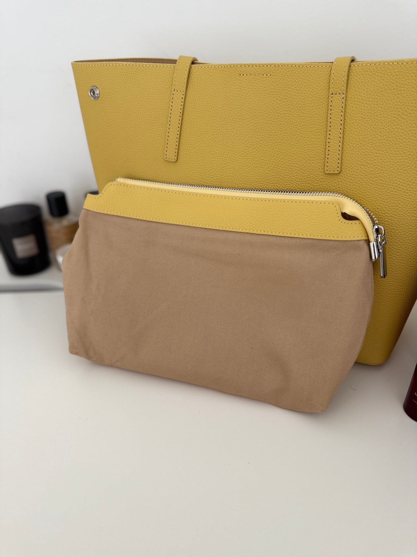 LUNA – Butter Yellow Leather Tote Bag