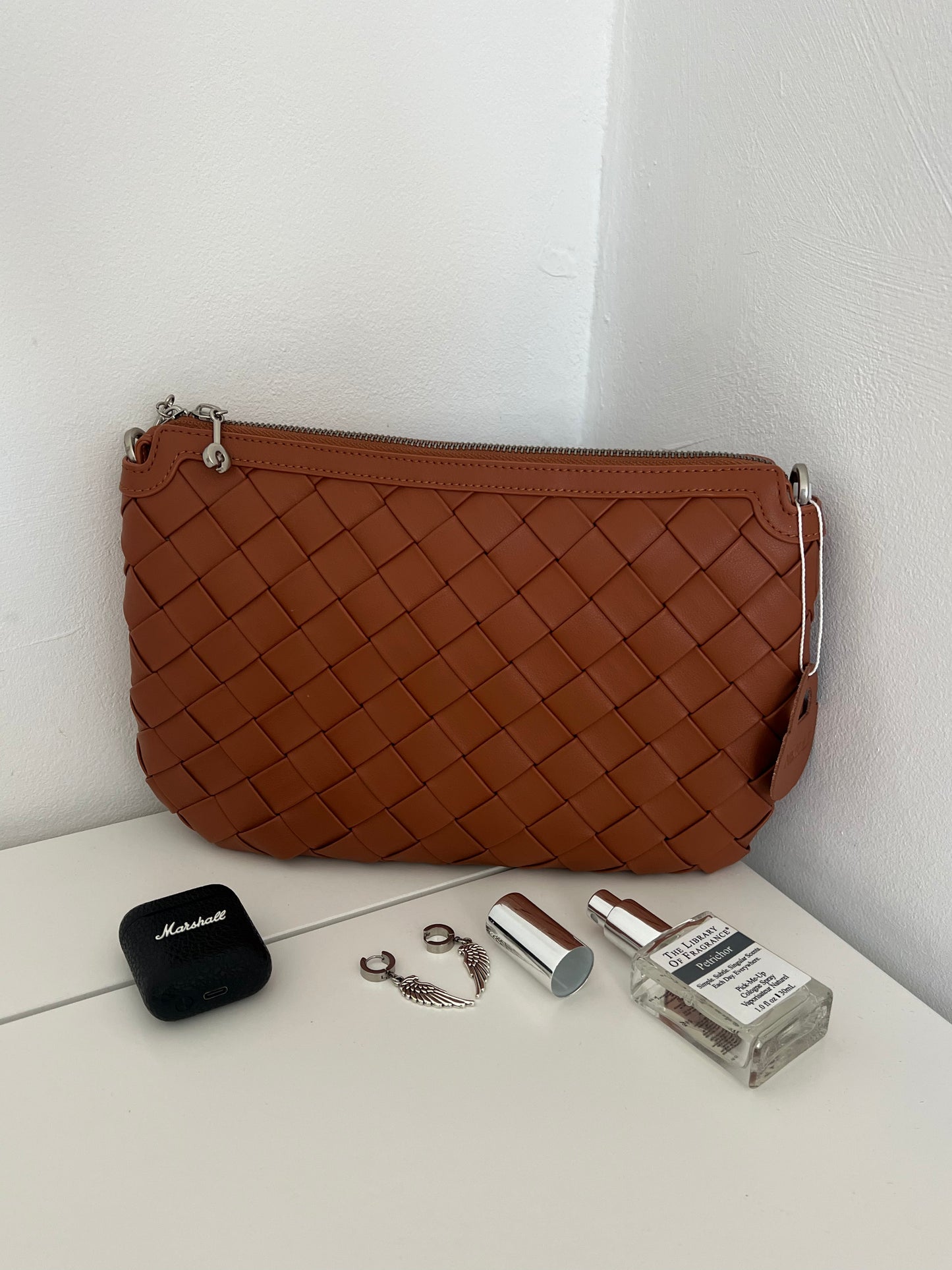 EVA Caramel Woven Leather Bag – Luxury Shoulder, Clutch & Crossbody