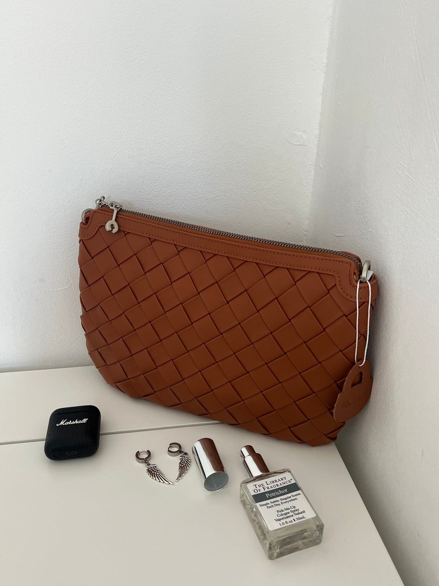 EVA Caramel Woven Leather Bag – Luxury Shoulder, Clutch & Crossbody