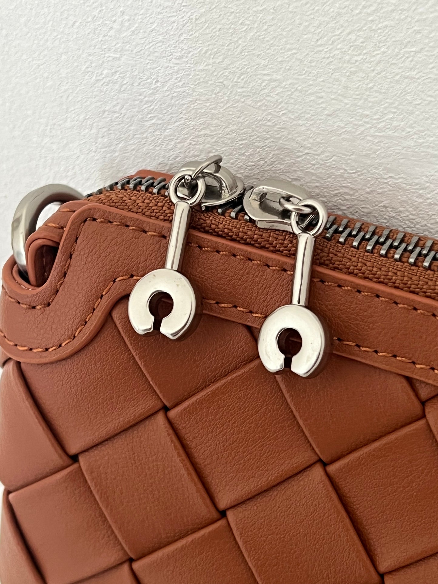 EVA Caramel Woven Leather Bag – Luxury Shoulder, Clutch & Crossbody