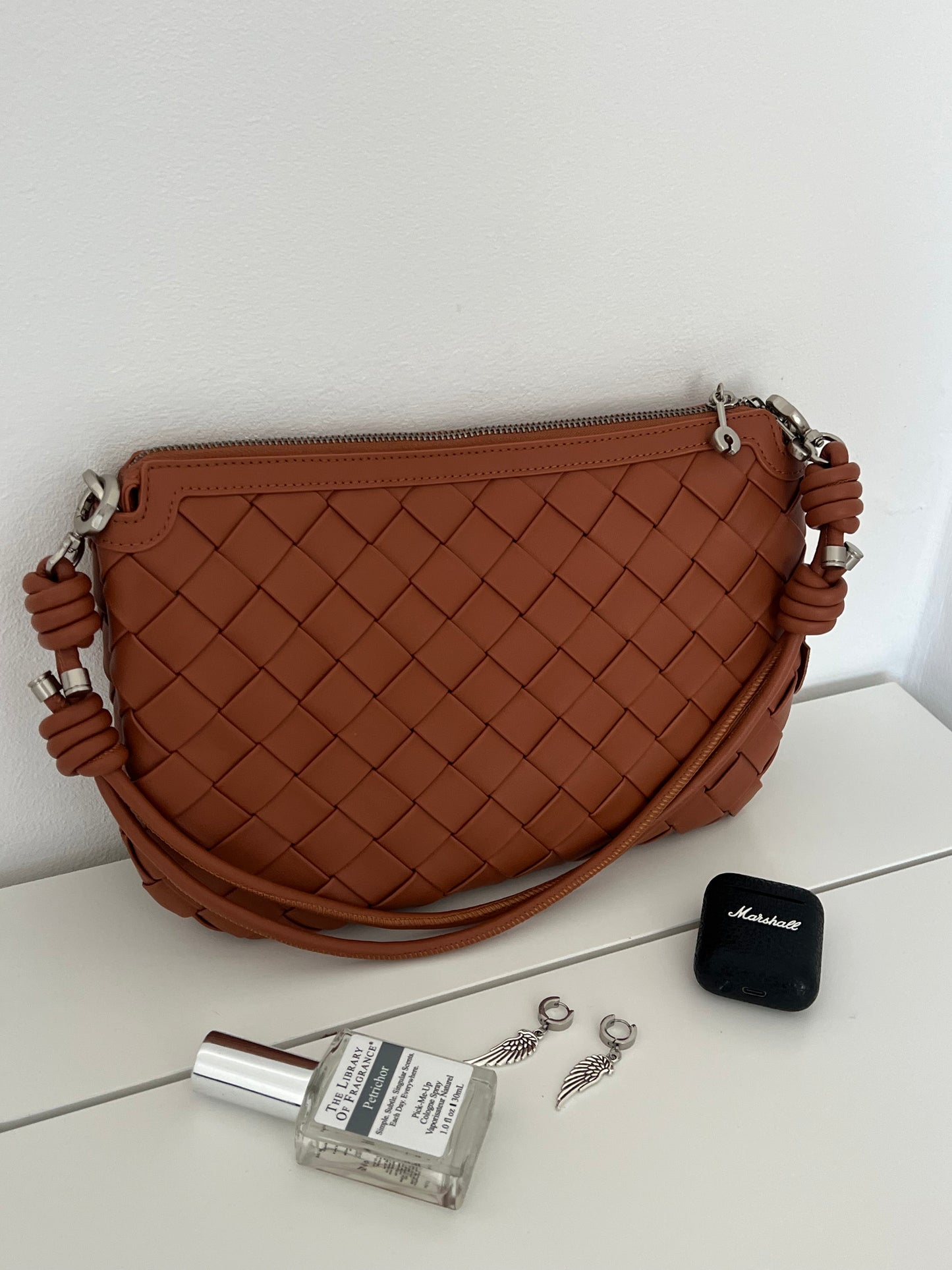 EVA Caramel Woven Leather Bag – Luxury Shoulder, Clutch & Crossbody