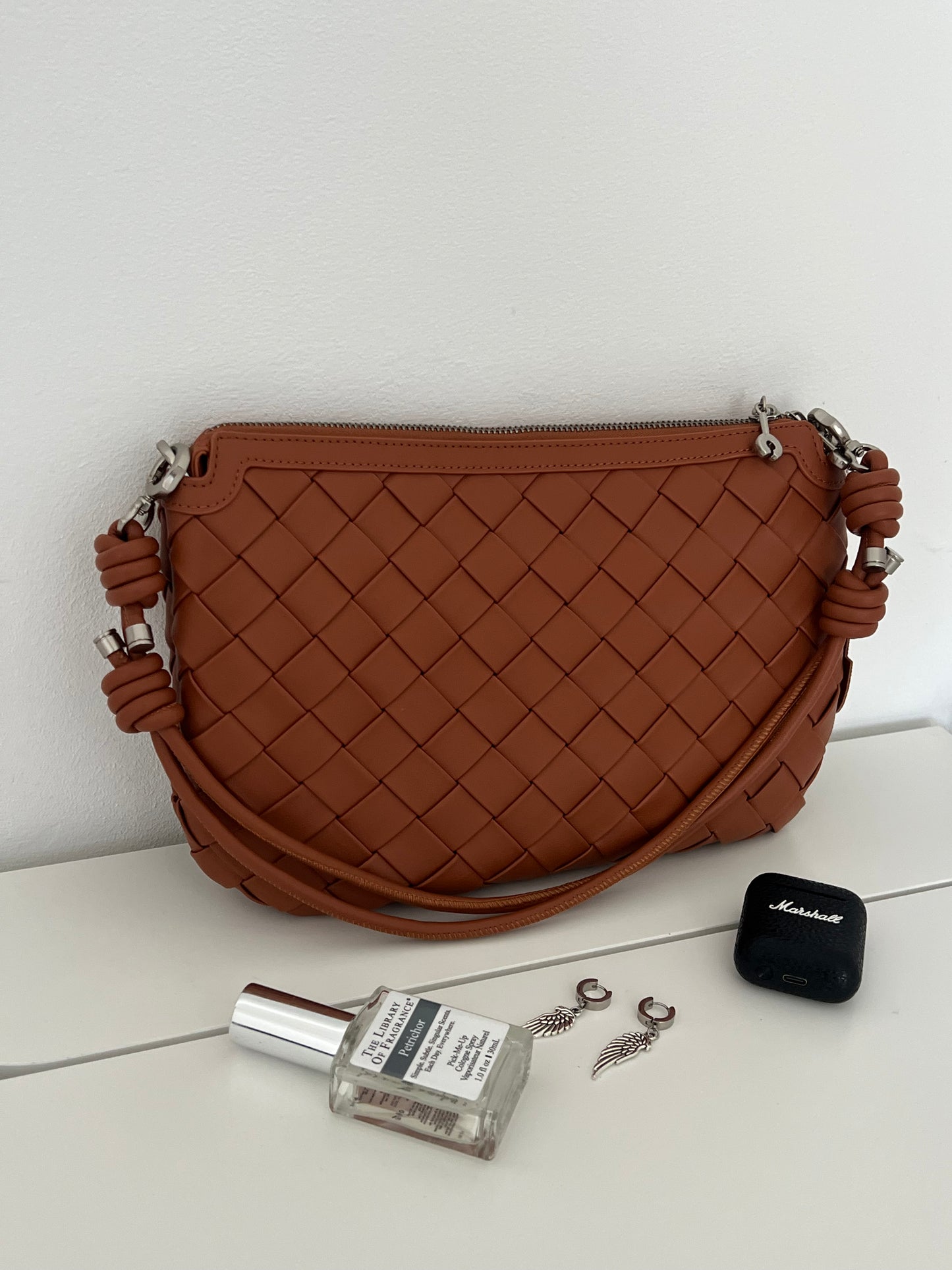 EVA Caramel Woven Leather Bag – Luxury Shoulder, Clutch & Crossbody