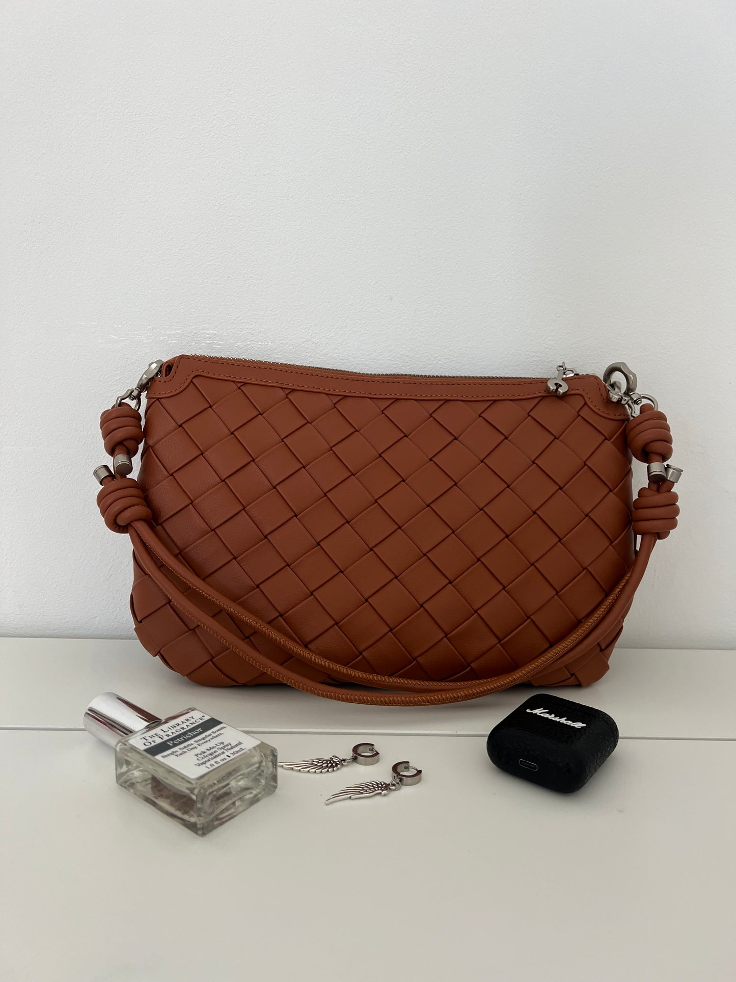 EVA Caramel Woven Leather Bag – Luxury Shoulder, Clutch & Crossbody