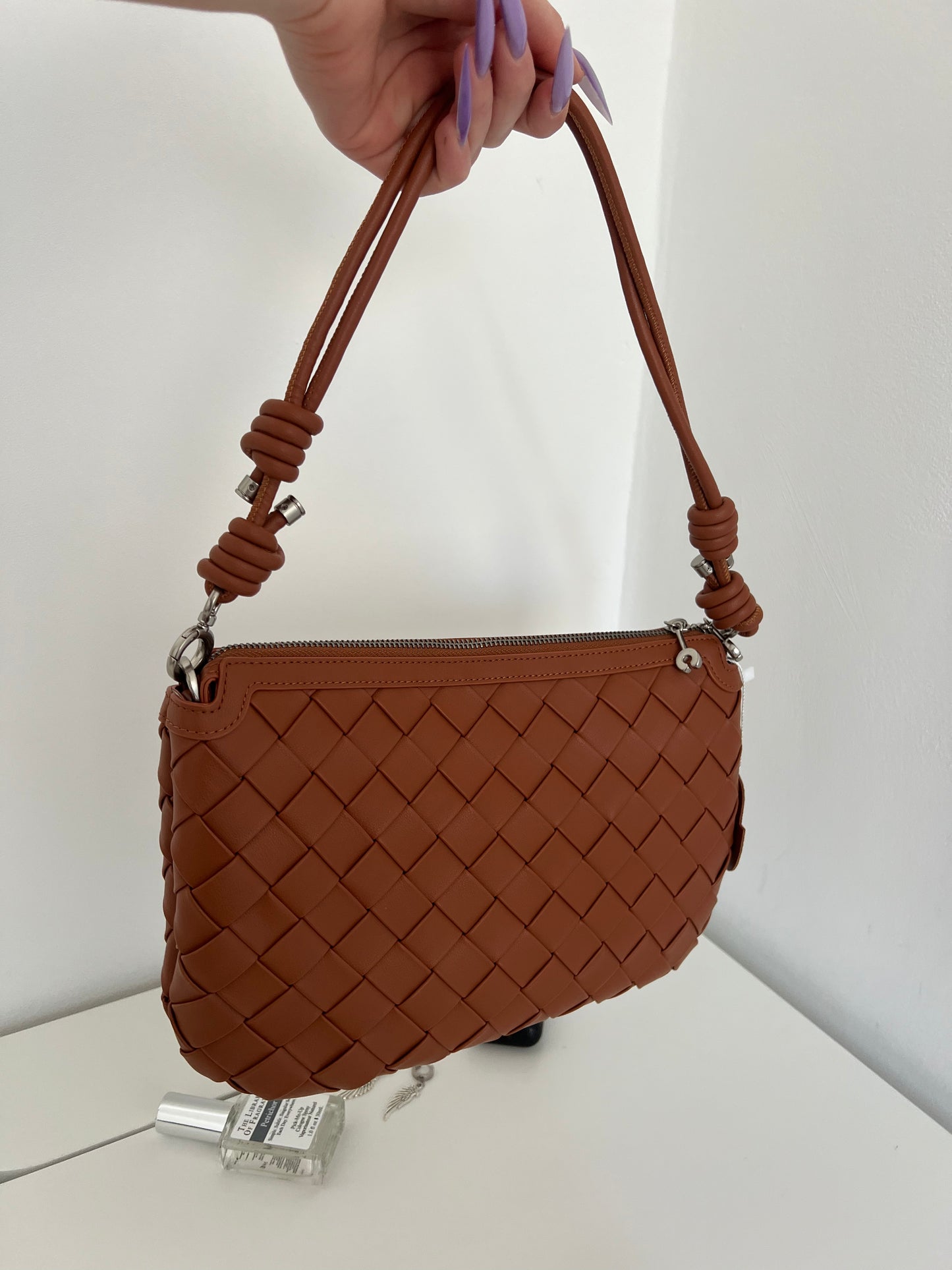 EVA Caramel Woven Leather Bag – Luxury Shoulder, Clutch & Crossbody