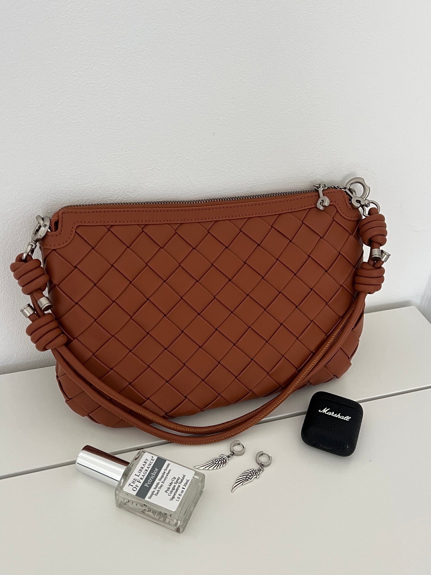 EVA Caramel Woven Leather Bag – Luxury Shoulder, Clutch & Crossbody