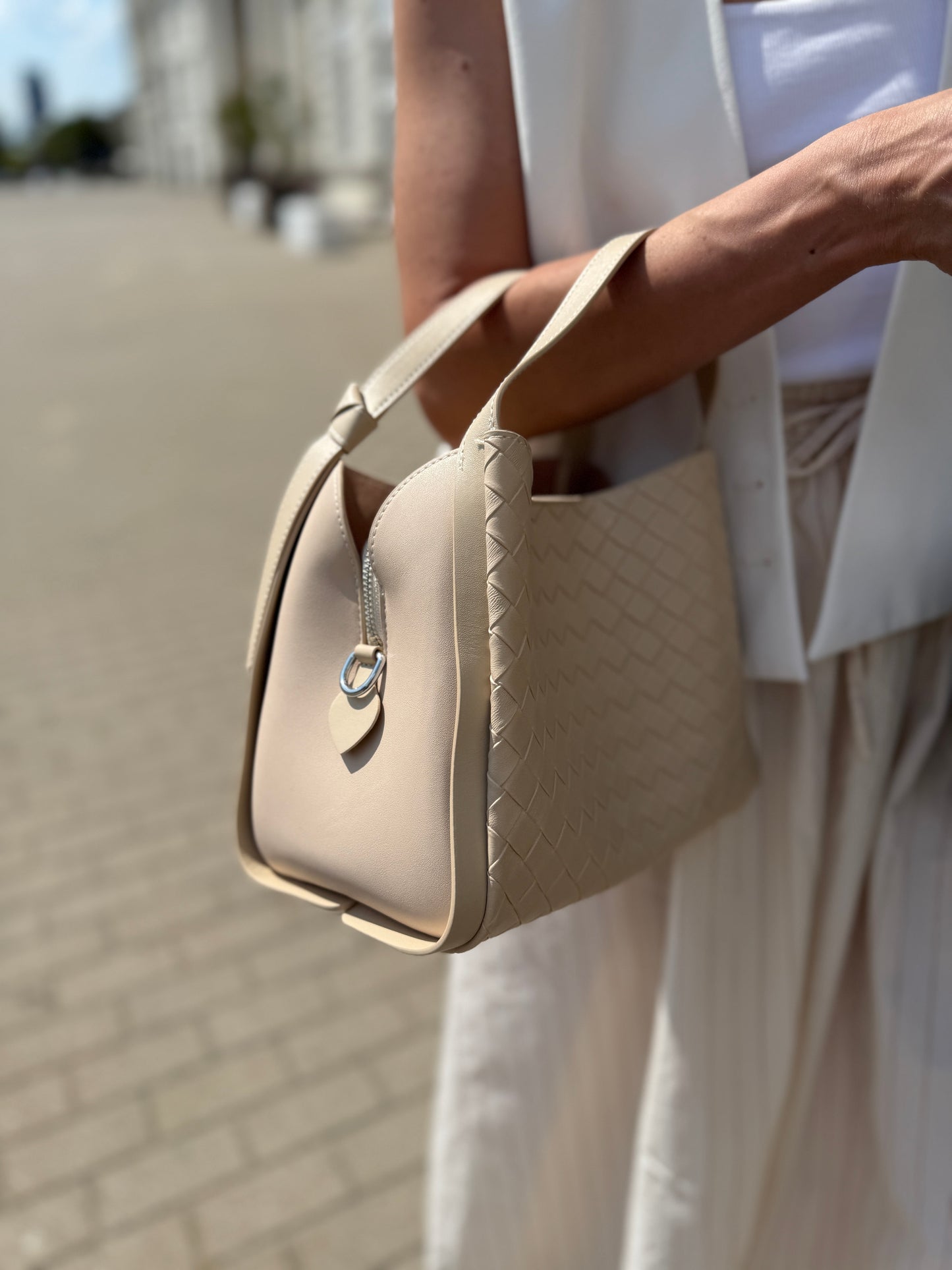 NIKOLÈ Kate Bag – Ivory | Genuine Leather Handbag (Copy)