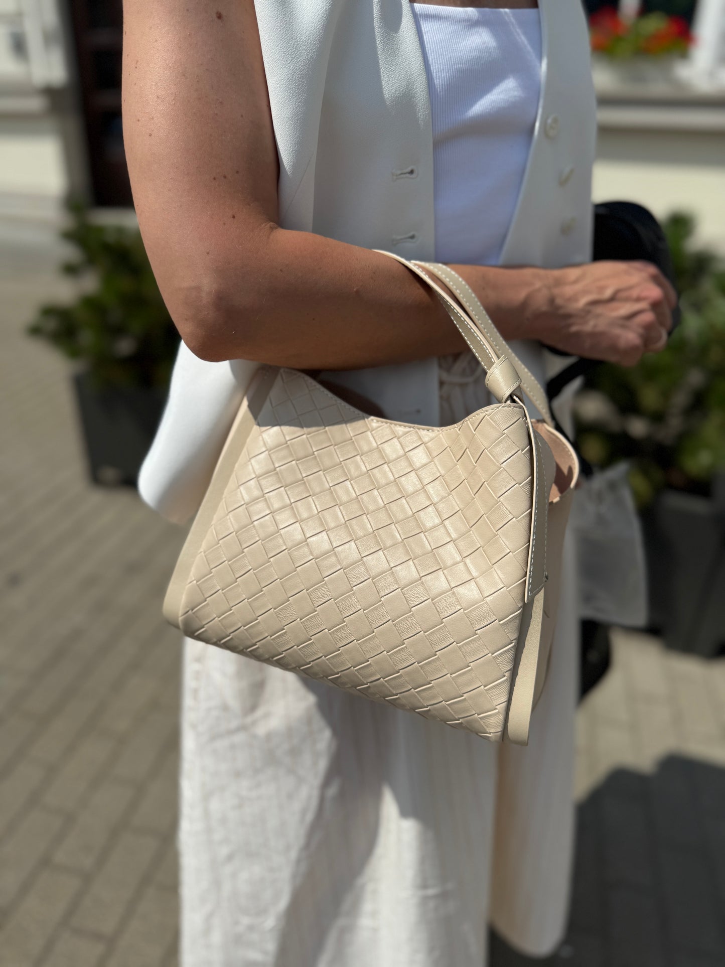 NIKOLÈ Kate Bag – Ivory | Genuine Leather Handbag (Copy)
