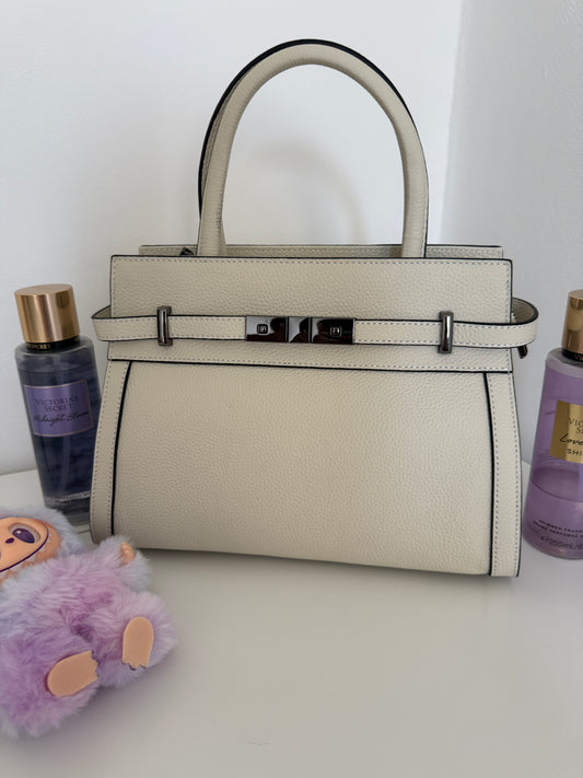 NIKOLÈ Leather Top Handle Bag – Ivory