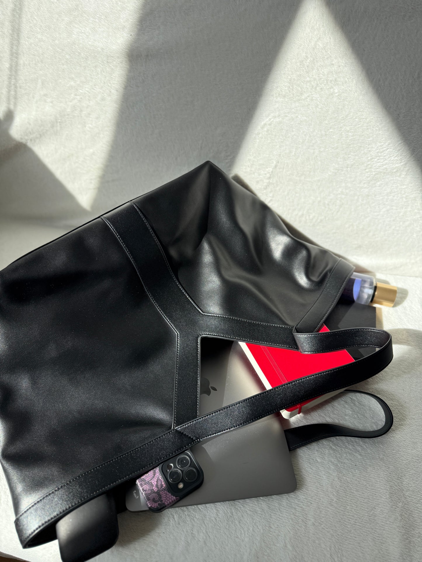 NIKOLÈ V-Luxe Tote – Large Genuine Leather Bag for 15” Laptop, Work & Everyday