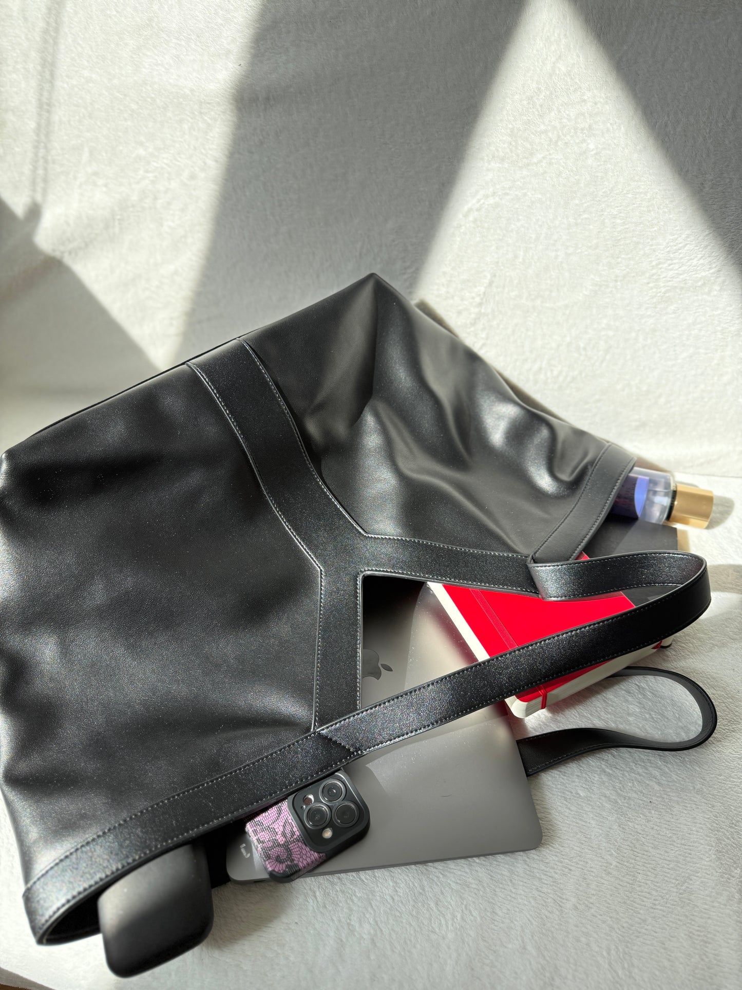 NIKOLÈ V-Luxe Tote – Large Genuine Leather Bag for 15” Laptop, Work & Everyday