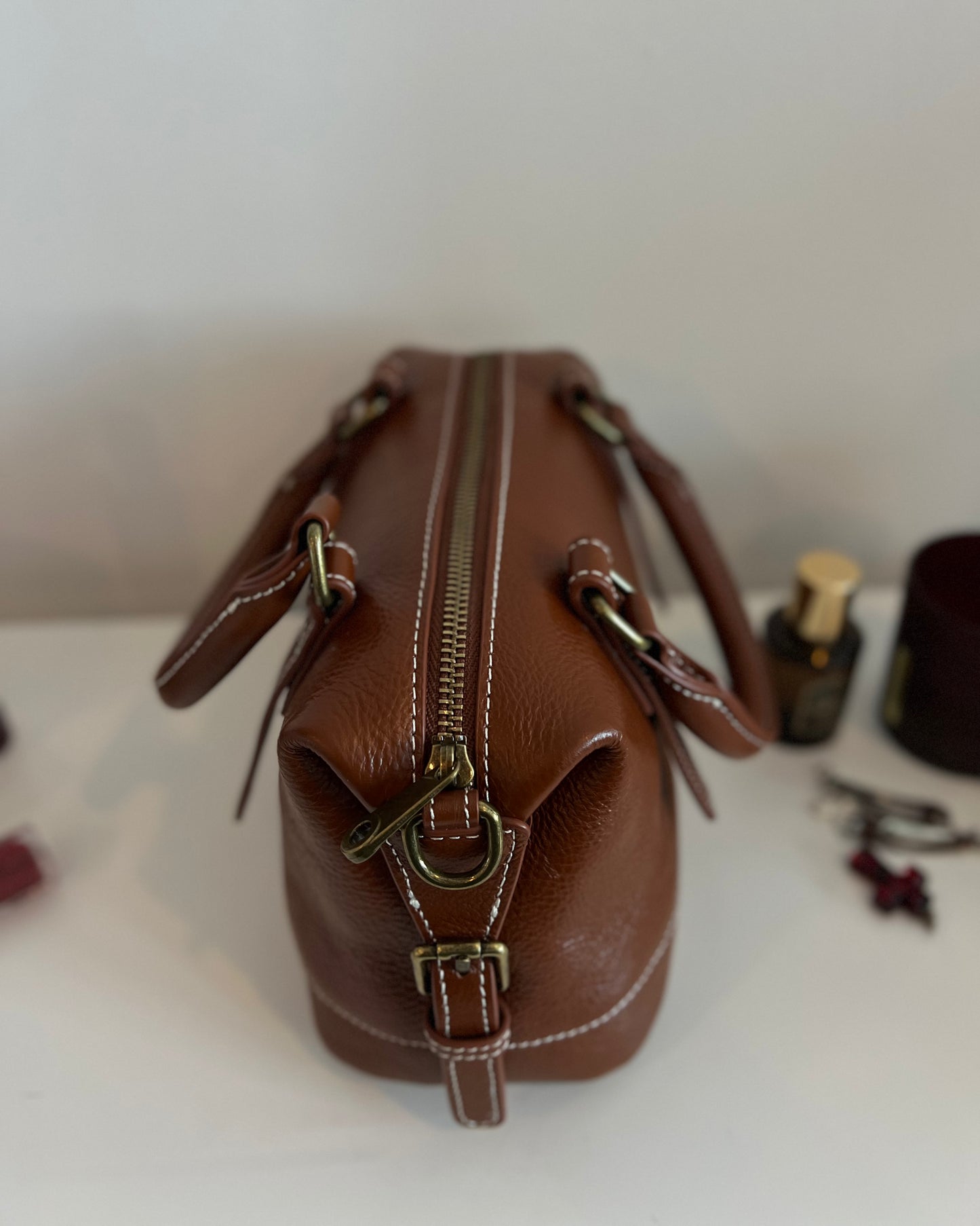 NIKOLÈ Caramel Tote – skórzana torebka damska, elegancka torba na co dzień