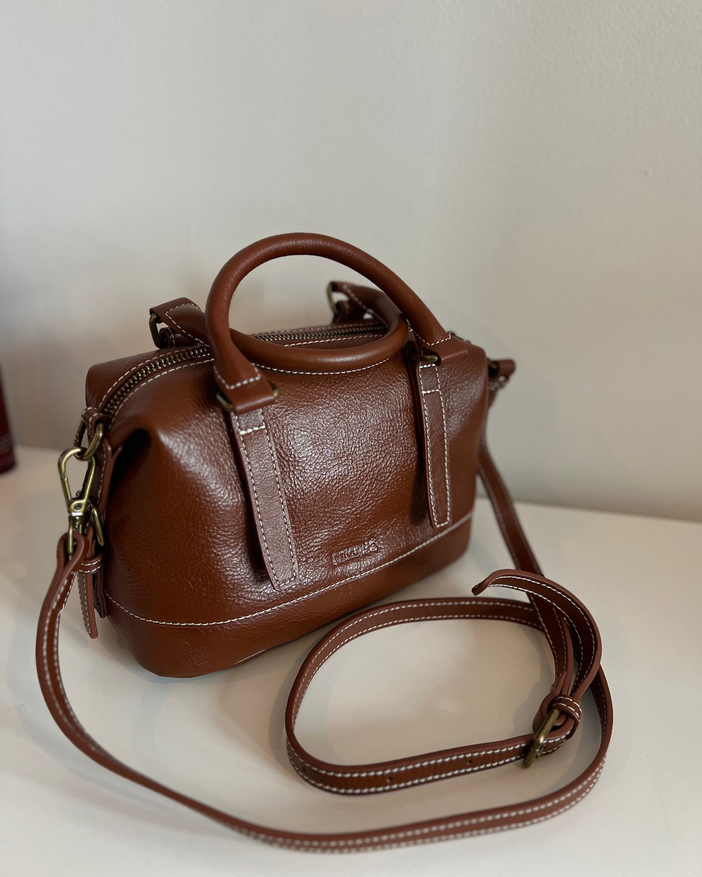 NIKOLÈ Caramel Tote – skórzana torebka damska, elegancka torba na co dzień