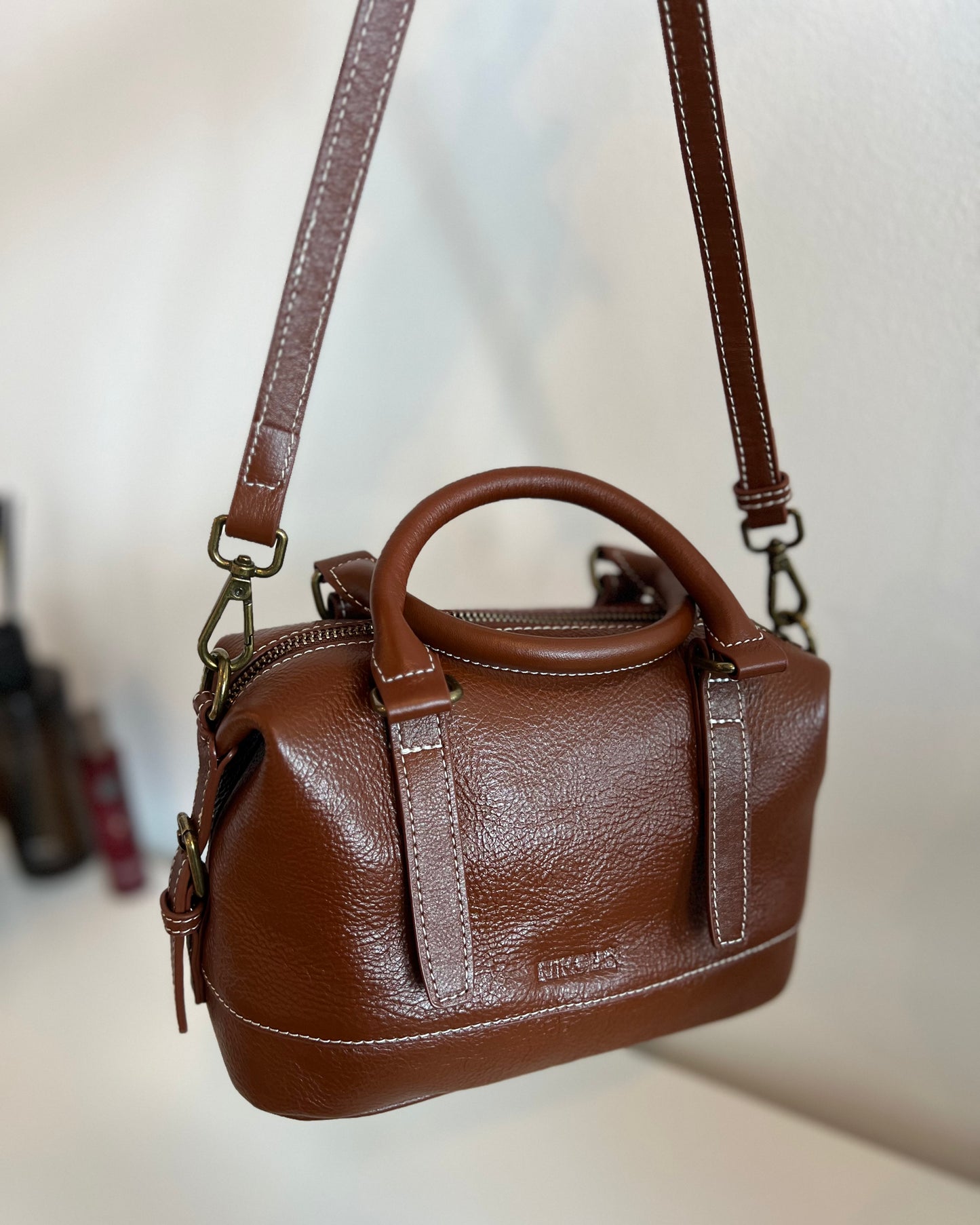 NIKOLÈ Caramel Tote – skórzana torebka damska, elegancka torba na co dzień