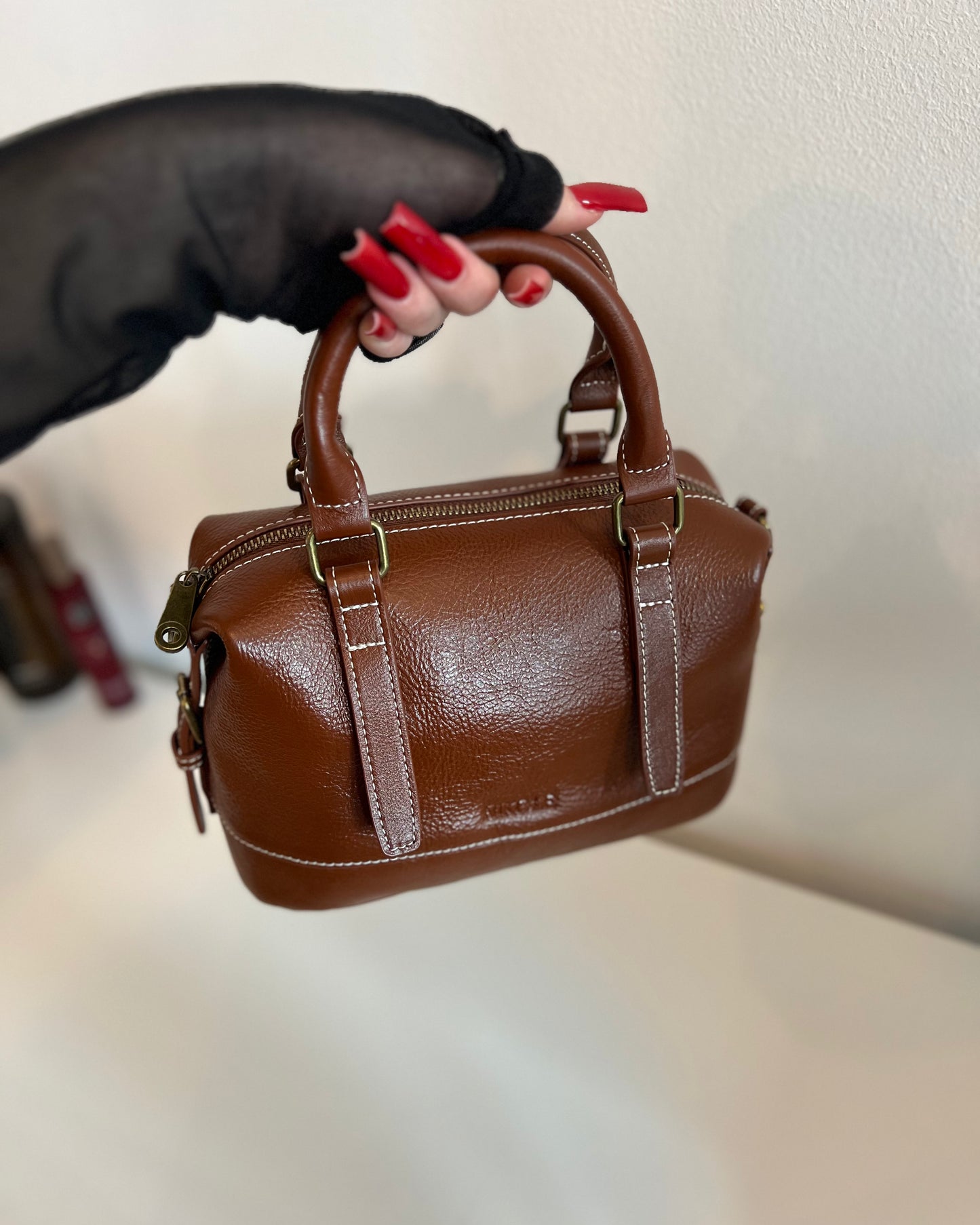 NIKOLÈ Caramel Tote – skórzana torebka damska, elegancka torba na co dzień