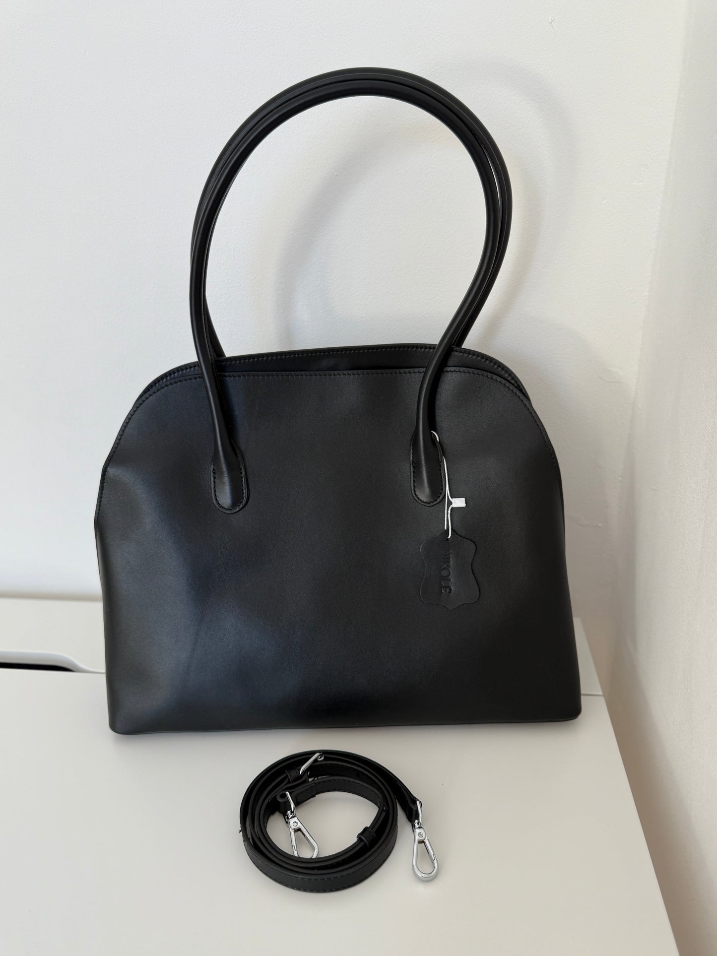 Office Tote – Black Leather Bag