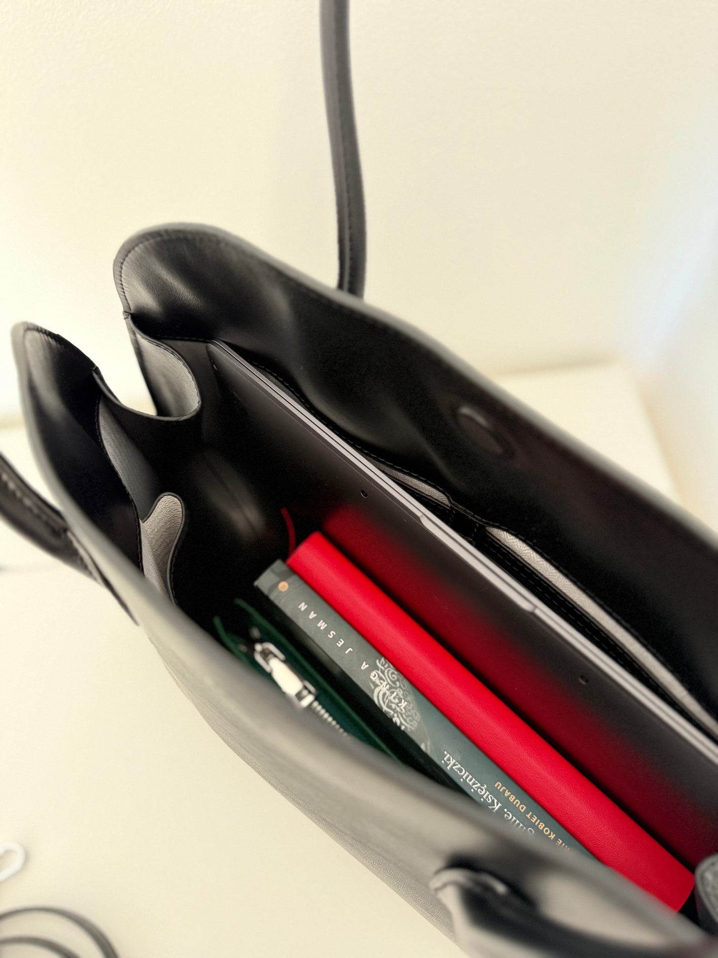 Office Tote – Black Leather Bag