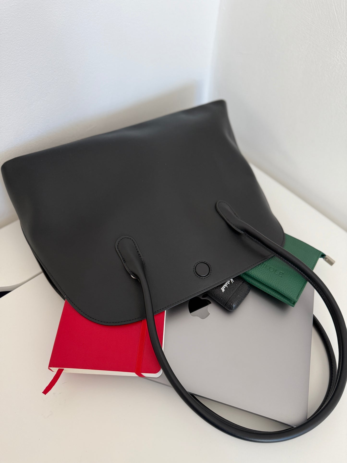 Office Tote – Black Leather Bag