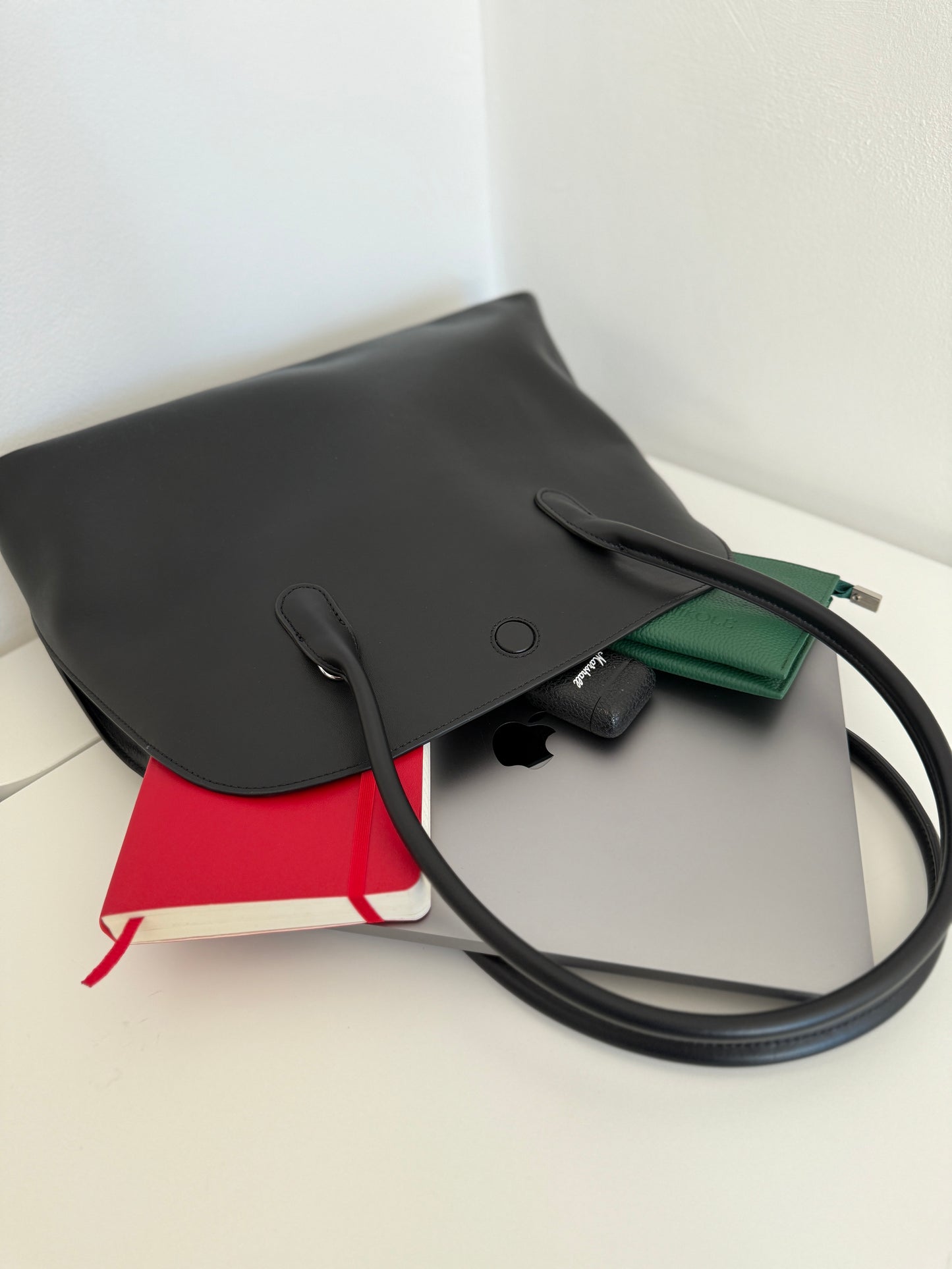 Office Tote – Black Leather Bag