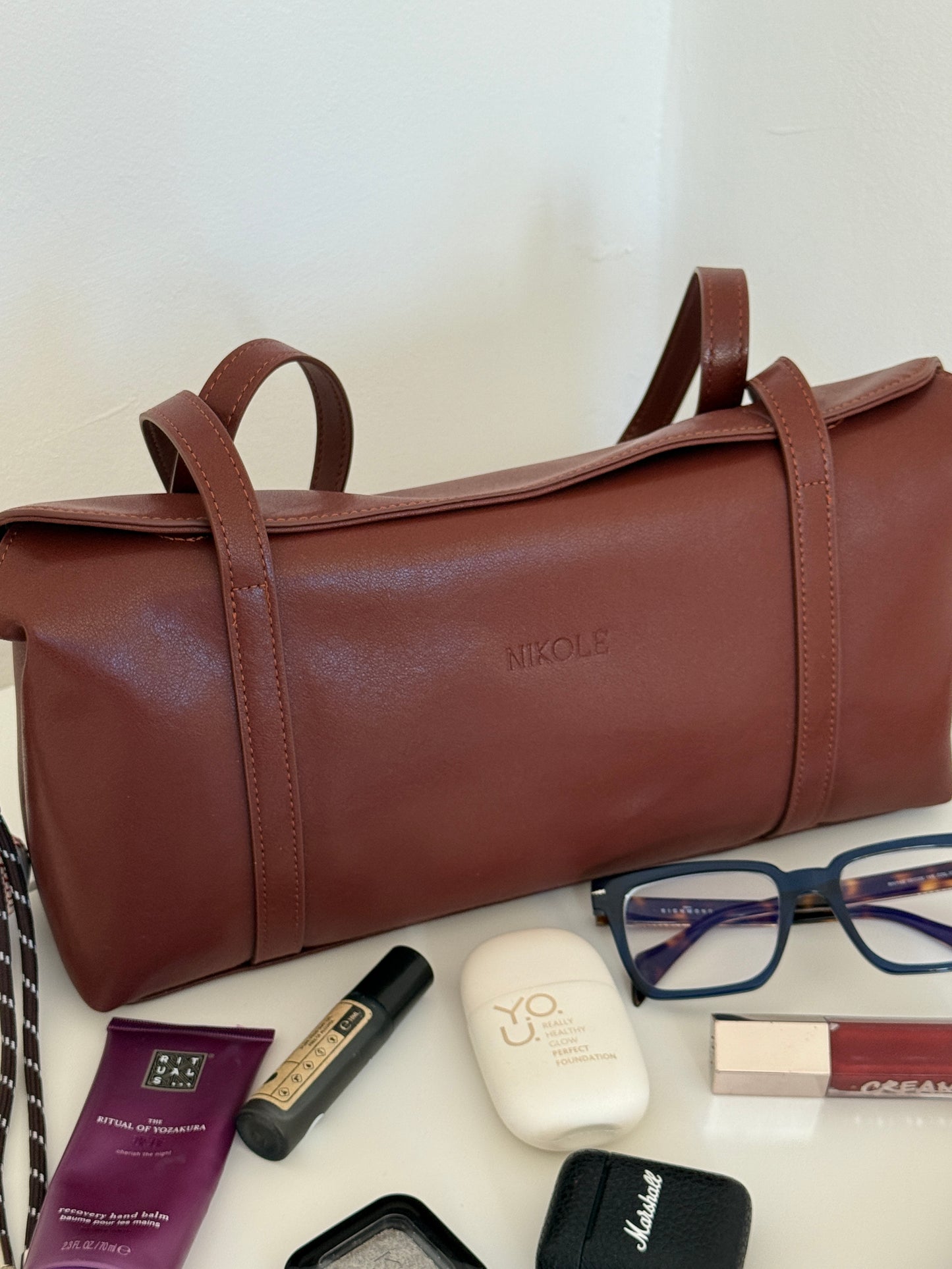 NIKOLÉ 'NATA' Leather Bag – Elegance in Chocolate Brown 🍫