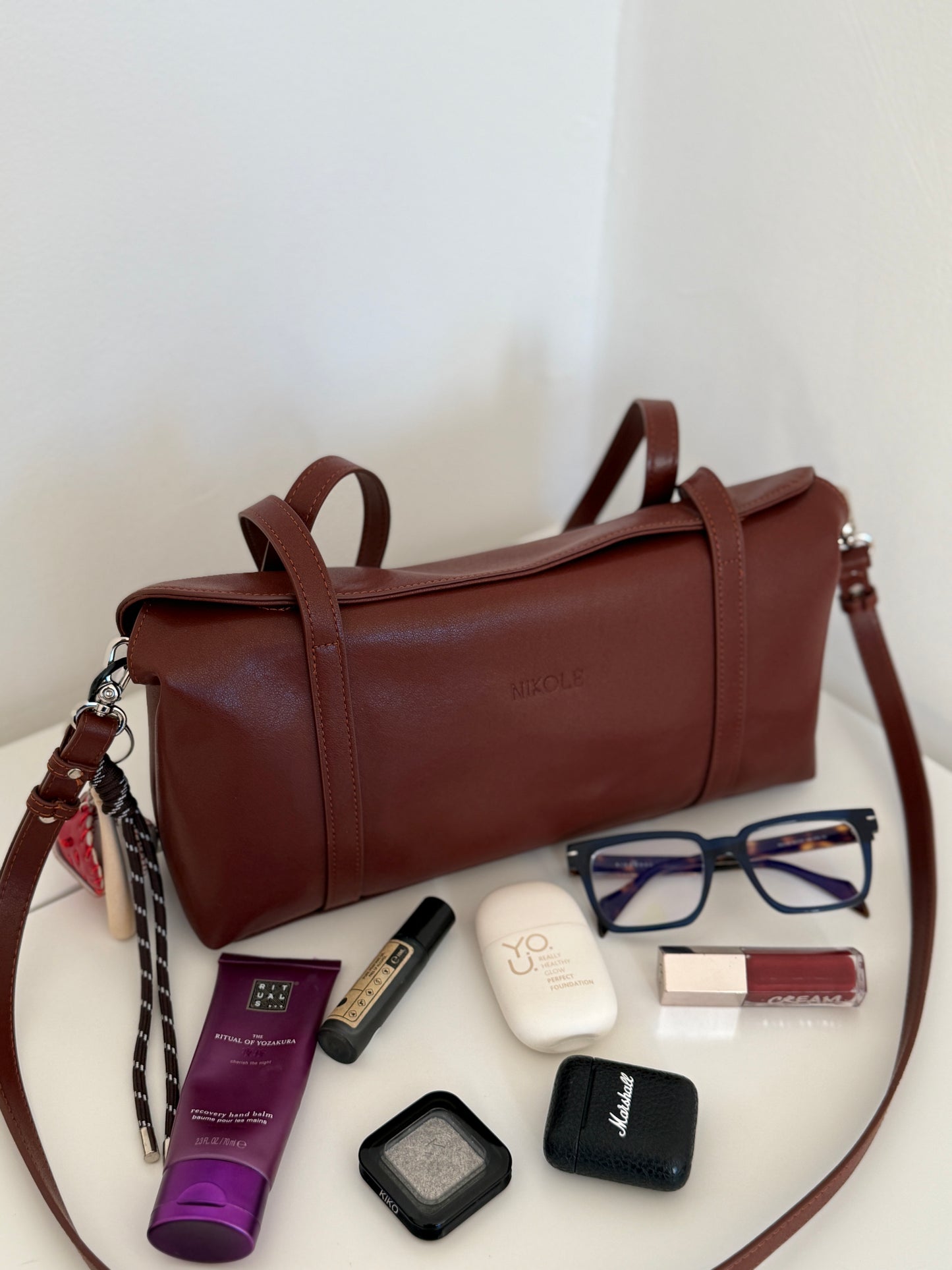 NIKOLÉ 'NATA' Leather Bag – Elegance in Chocolate Brown 🍫