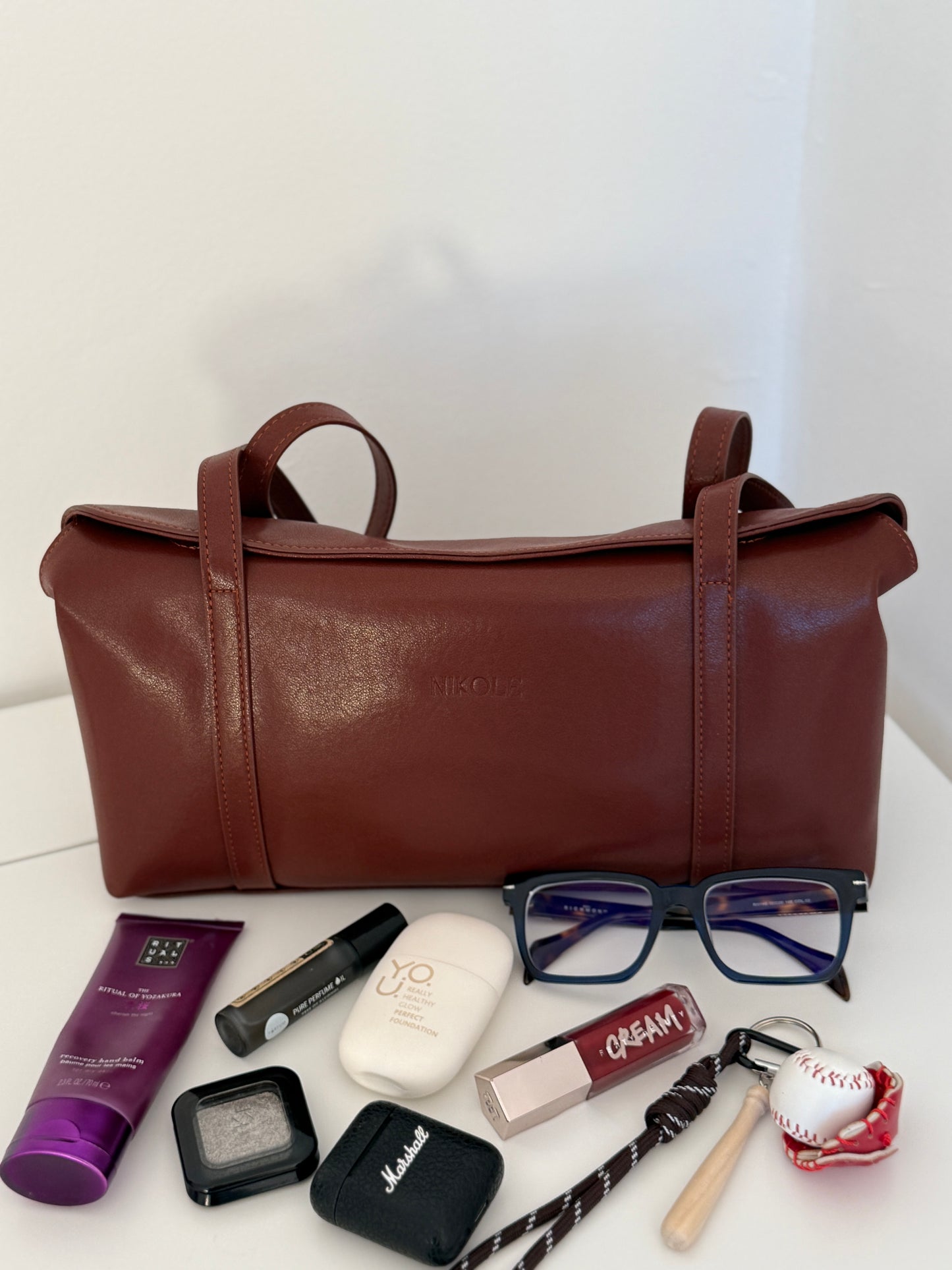 NIKOLÉ 'NATA' Leather Bag – Elegance in Chocolate Brown 🍫