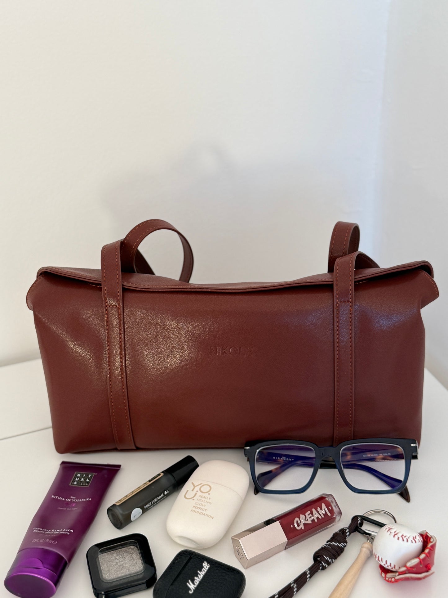 NIKOLÉ 'NATA' Leather Bag – Elegance in Chocolate Brown 🍫