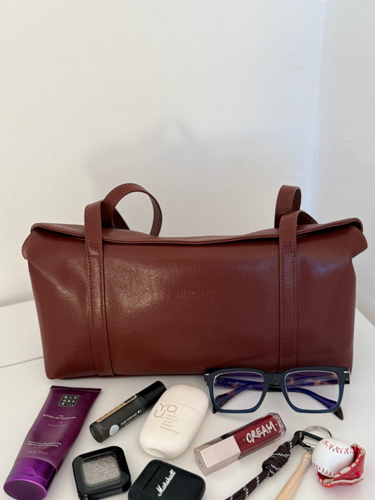 NIKOLÉ 'NATA' Leather Bag – Elegance in Chocolate Brown 🍫