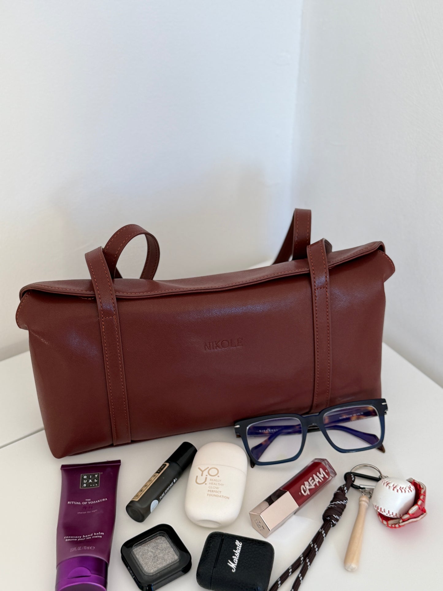 NIKOLÉ 'NATA' Leather Bag – Elegance in Chocolate Brown 🍫