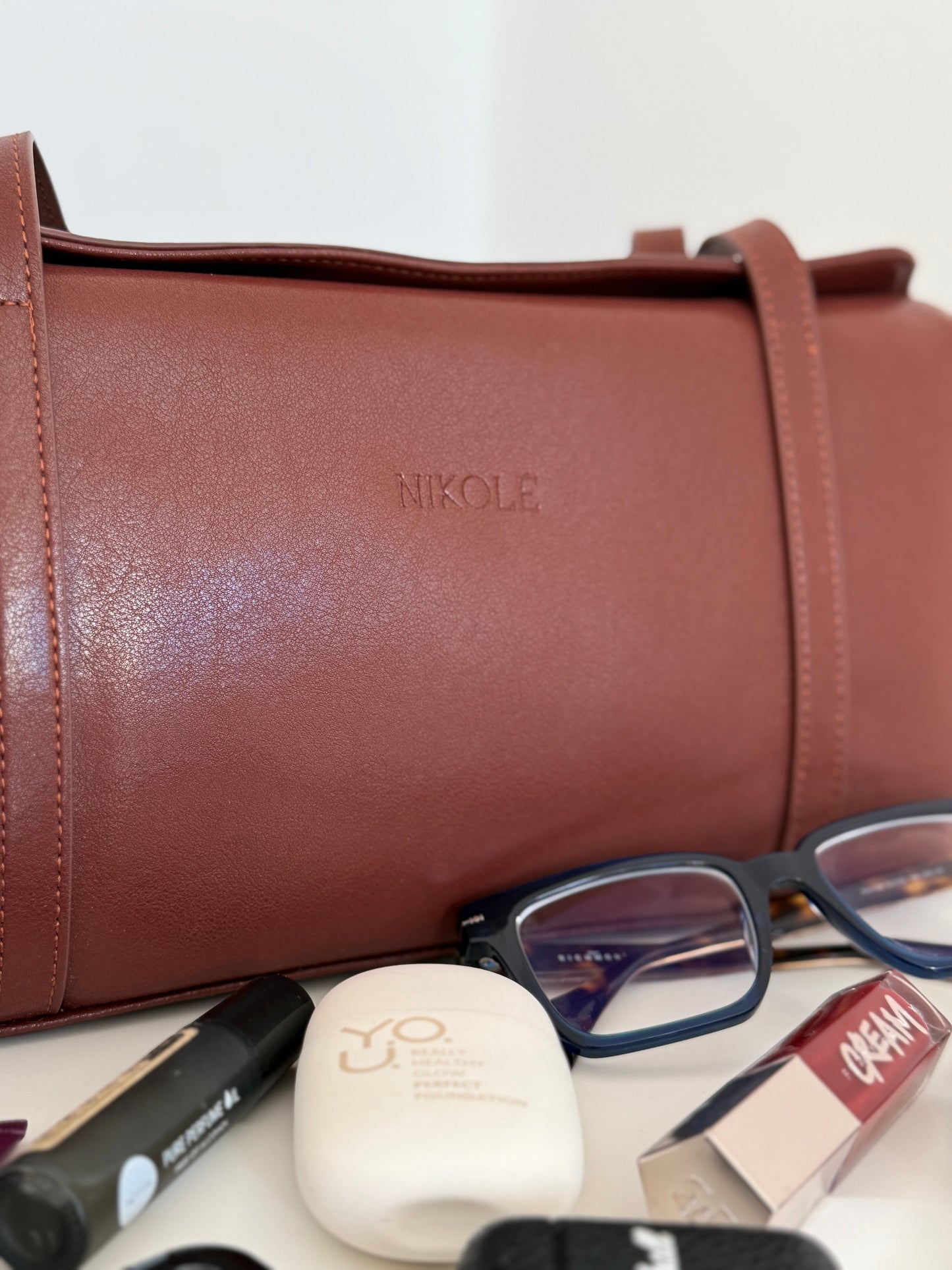 NIKOLÉ 'NATA' Leather Bag – Elegance in Chocolate Brown 🍫