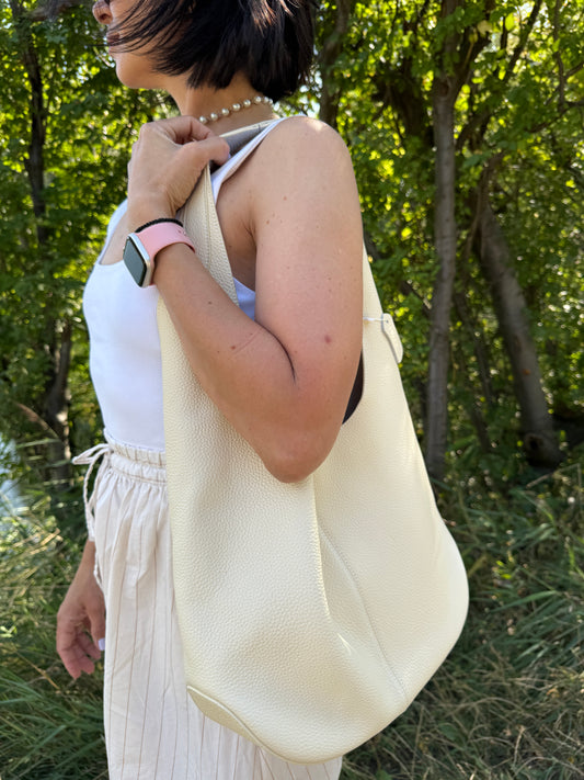 NIKOLÉ Kelly Milk – Elegant Leather Hobo Bag