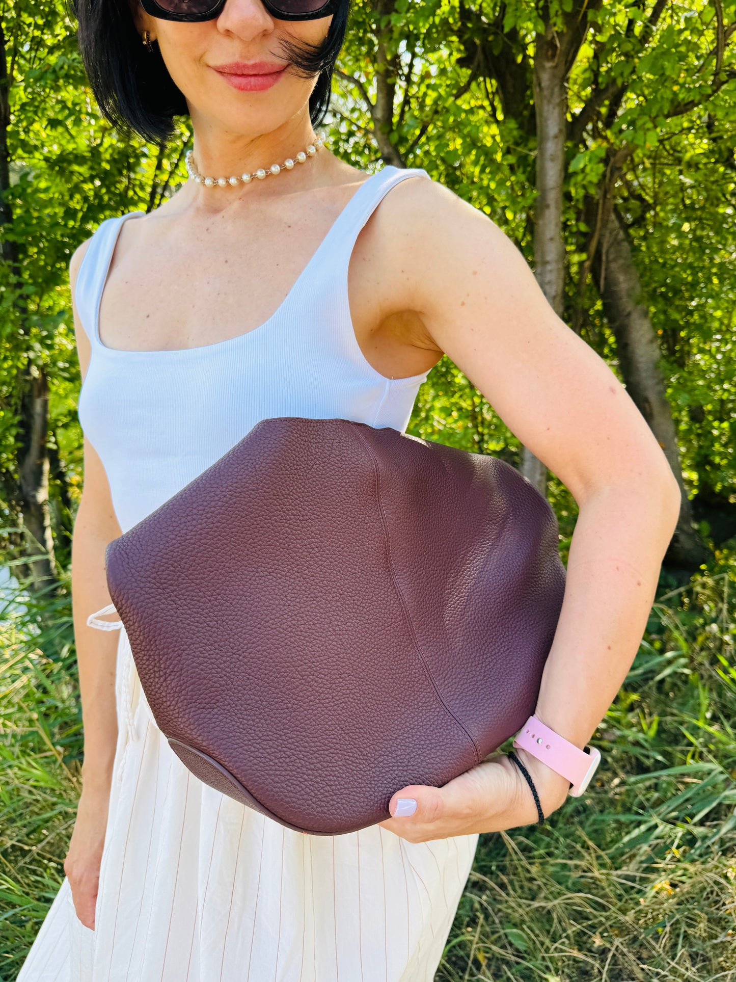 NIKOLÉ Kelly Marsala – Elegant Leather Hobo Bag