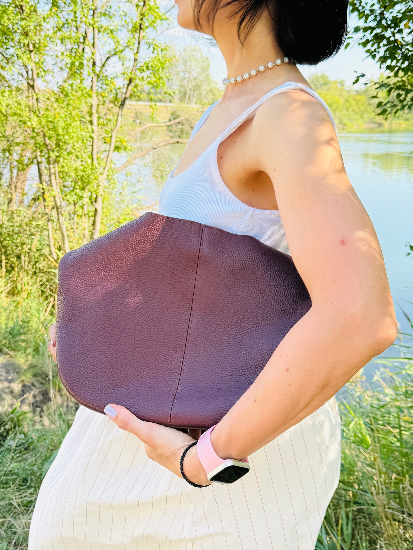 NIKOLÉ Kelly Marsala – Elegant Leather Hobo Bag
