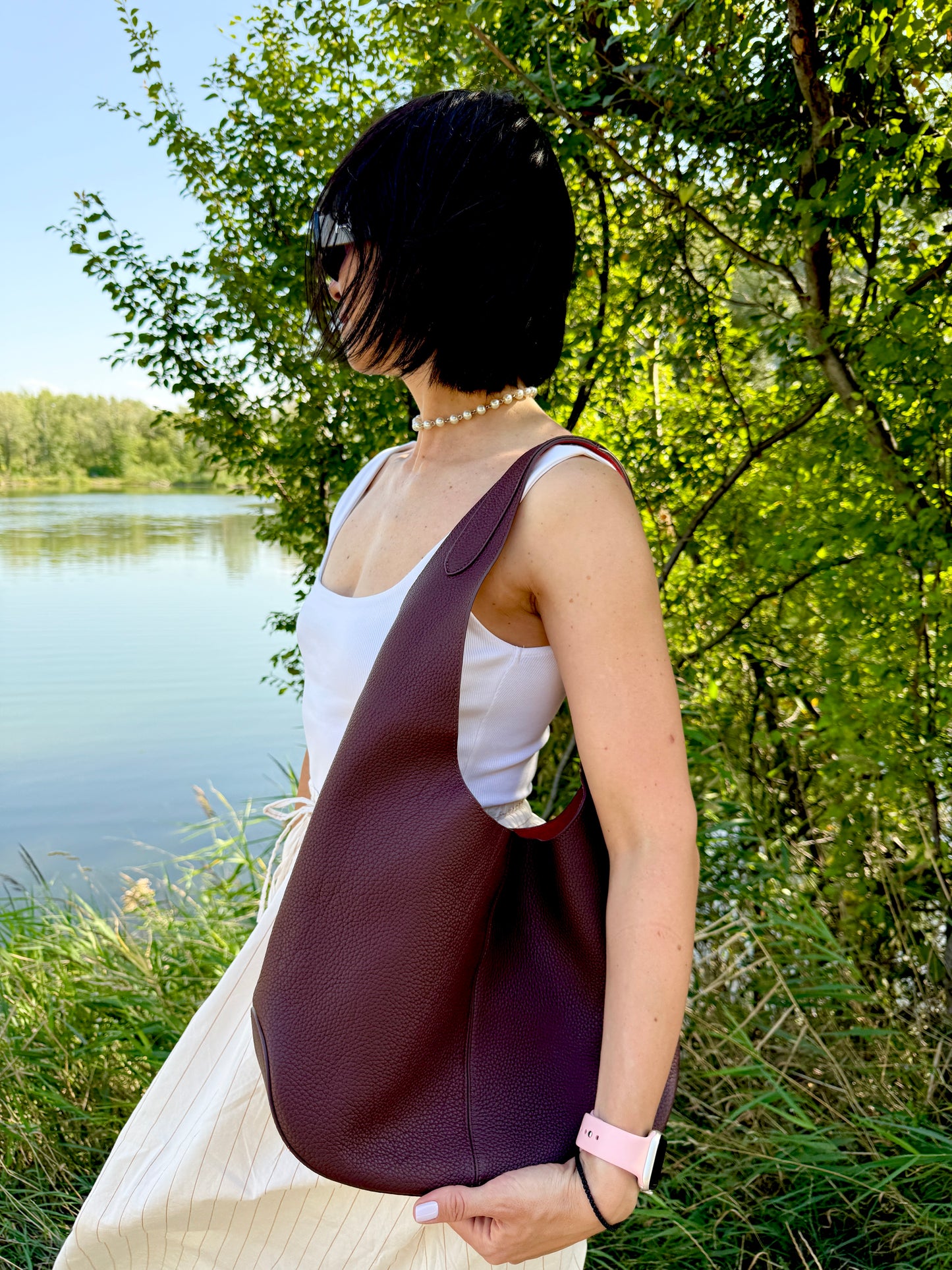 NIKOLÉ Kelly Marsala – Elegant Leather Hobo Bag