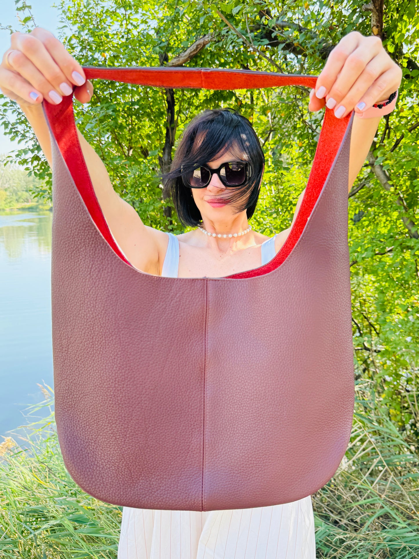 NIKOLÉ Kelly Marsala – Elegant Leather Hobo Bag