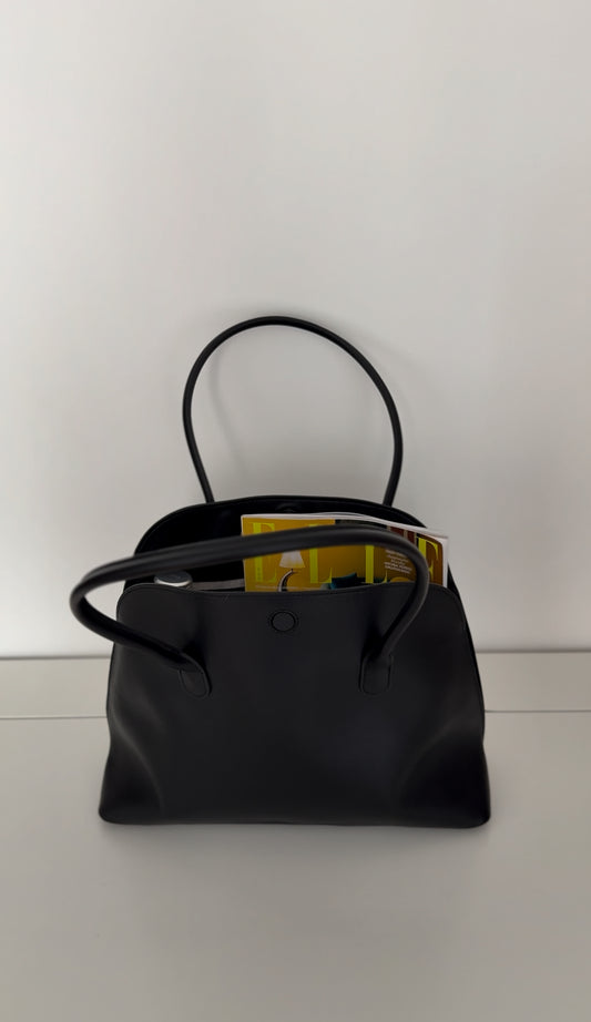 Office Tote – Black Leather Bag